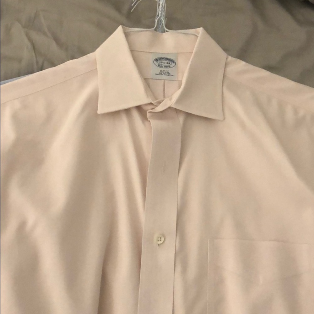 Light Pink Brooks Bro Slim Fit Non-Iron 15.5/34